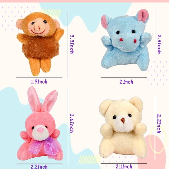 Mini Plush Animal Toy Set,Cute Animals Keychain Decoration for Kids,Goodie Bag F - Picture 3 of 6